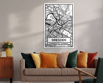 Dresden - Stadsplattegrond ontwerp stadsplattegrond (Retro) van ViaMapia