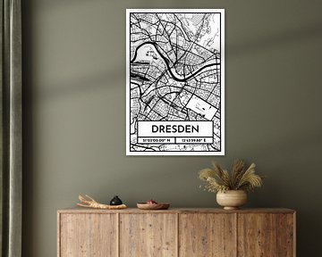 Dresden - Stadsplattegrond ontwerp stadsplattegrond (Retro) van ViaMapia