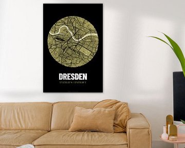 Dresden - Stadsplattegrondontwerp Stadsplattegrond (Grunge) van ViaMapia