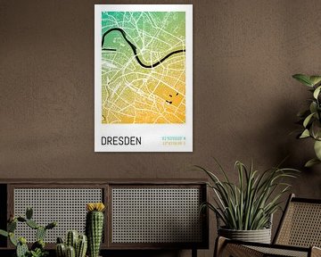 Dresden - Stadsplattegrondontwerp Stadsplattegrond (kleurverloop) van ViaMapia