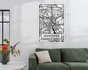 Hannover - Stadsplattegrondontwerp Stadsplattegrond (Retro) van ViaMapia