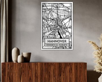 Hannover - Stadsplattegrondontwerp Stadsplattegrond (Retro) van ViaMapia