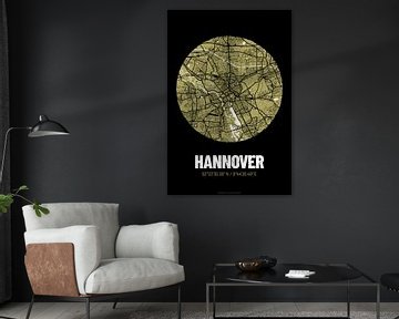 Hannover - Stadsplattegrondontwerp Stadsplattegrond (Grunge) van ViaMapia