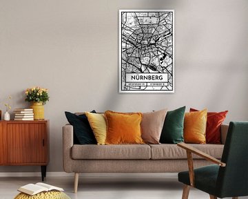 Neurenberg - Stadsplattegrond ontwerp stadsplattegrond (Retro) van ViaMapia