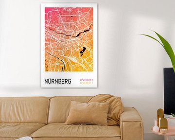 Neurenberg - Stadsplattegrondontwerp Stadsplattegrond (kleurverloop) van ViaMapia