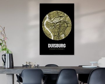 Duisburg – City Map Design Stadtplan Karte (Grunge) von ViaMapia
