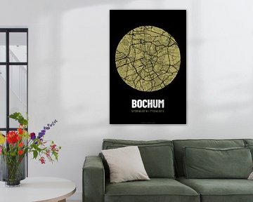 Bochum – City Map Design Stadtplan Karte (Grunge) von ViaMapia