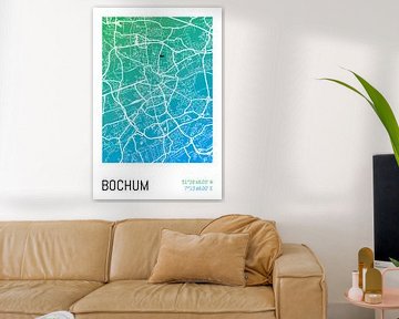 Bochum - Stadsplattegrondontwerp Stadsplattegrond (kleurverloop) van ViaMapia