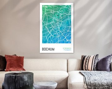 Bochum – City Map Design Stadtplan Karte (Farbverlauf) von ViaMapia