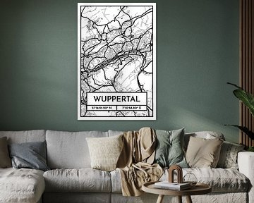 Wuppertal - Stadsplattegrond ontwerp stadsplattegrond (Retro) van ViaMapia