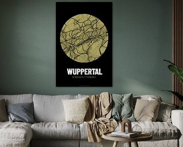 Wuppertal - Stadsplattegrond ontwerp stadsplattegrond (Grunge) van ViaMapia