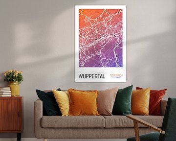 Wuppertal - Stadsplattegrondontwerp Stadsplattegrond (kleurverloop) van ViaMapia