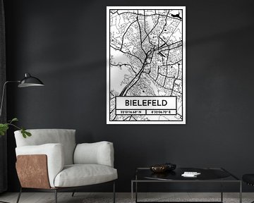 Bielefeld - Stadsplattegrondontwerp Stadsplattegrond (Retro) van ViaMapia