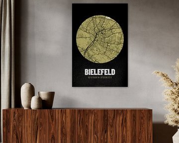 Bielefeld - Stadsplattegrondontwerp Stadsplattegrond (Grunge) van ViaMapia