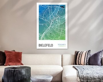 Bielefeld - Stadsplattegrondontwerp Stadsplattegrond (kleurverloop) van ViaMapia