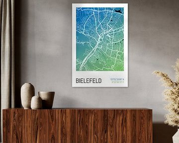 Bielefeld - Stadsplattegrondontwerp Stadsplattegrond (kleurverloop) van ViaMapia