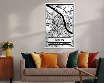 Bonn - Stadsplattegrond ontwerp stadsplattegrond (Retro) van ViaMapia