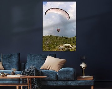 Paragliden langs het berglandschap van Lefkada van Shot it fotografie