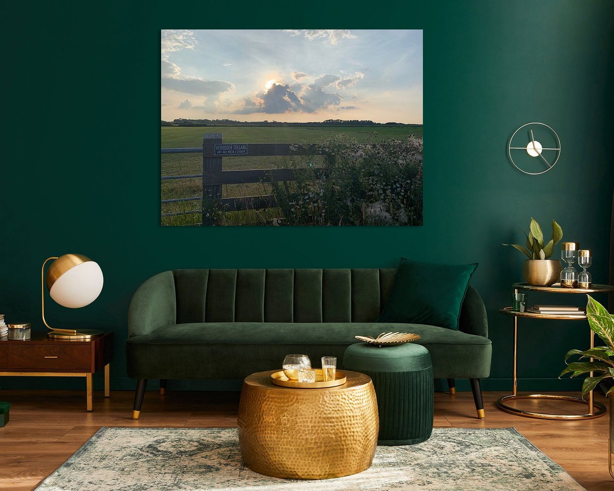 Voorbeeld van het werk in een kamer