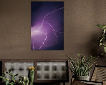 Blitze am dunklen Nachthimmel von Sjoerd van der Wal Fotografie
