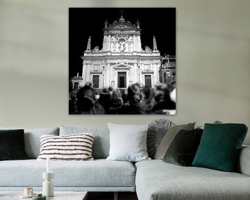Barockkirche, Italien (schwarz-weiß)