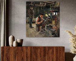 Voorbeeld van het werk in een kamer