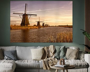 Moulins à vent néerlandais à Kinderdijk sur Andy Van Tilborg