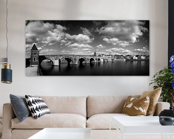 Saint Servatius bridge Maastricht, black and white by Pascal Lemlijn