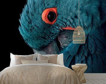 Blue macaw with vintage color scheme by Designer