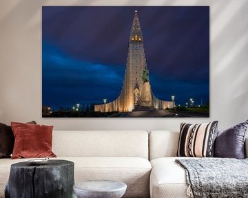 The Hallgrimskirkja at night by Gerry van Roosmalen