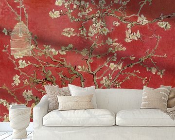 Mandelblüte von Vincent van Gogh (Rot) von Masters Revisited