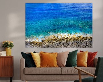 Strand en helder blauw water op het eiland Madeira van Sjoerd van der Wal Fotografie