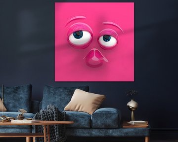 Lustiges Gesicht pink