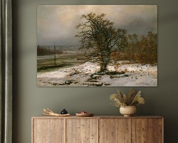 Eikenhouten boom bij de Elbe in de winter, Johan Christian Dahl