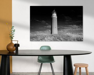Leuchtturm, niederländische Küste (Schwarz-Weiß)