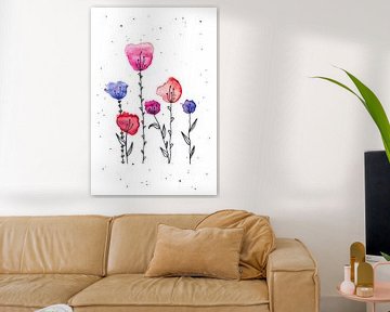 Aquarel Tulpen van Ms Sanderz