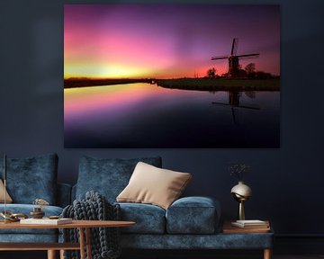 Windmill of Kockengen at sunset by Jeroen Stel