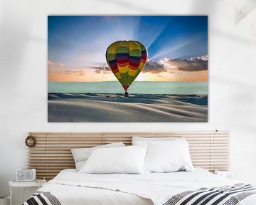 Heteluchtballon boven White Sands, New Mexico USA