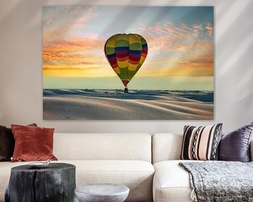 Heteluchtballon boven White Sands, New Mexico USA van Gert Hilbink