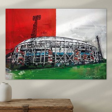 Peinture du stade de football Fey Rotterdam sur Johannes