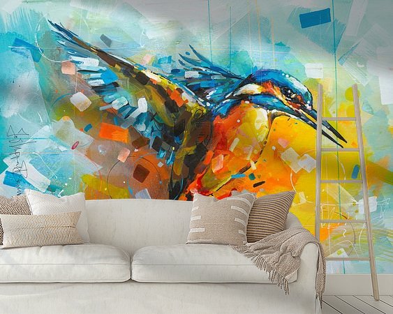 Voorbeeld van het werk in een kamer