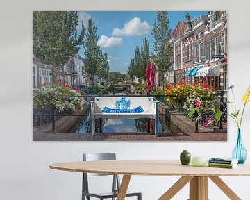 Plateelbankje in Gouda van Rinus Lasschuyt Fotografie