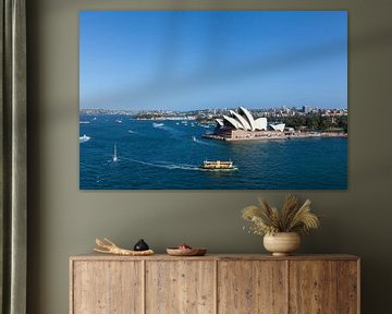 Australië Sydney CBD-oriëntatiepunten rond Sydney Harbour uitzicht van de Harbour Bridge op een zonn van Tjeerd Kruse