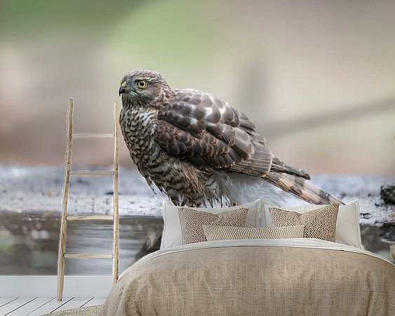 Voorbeeld van het werk in een kamer