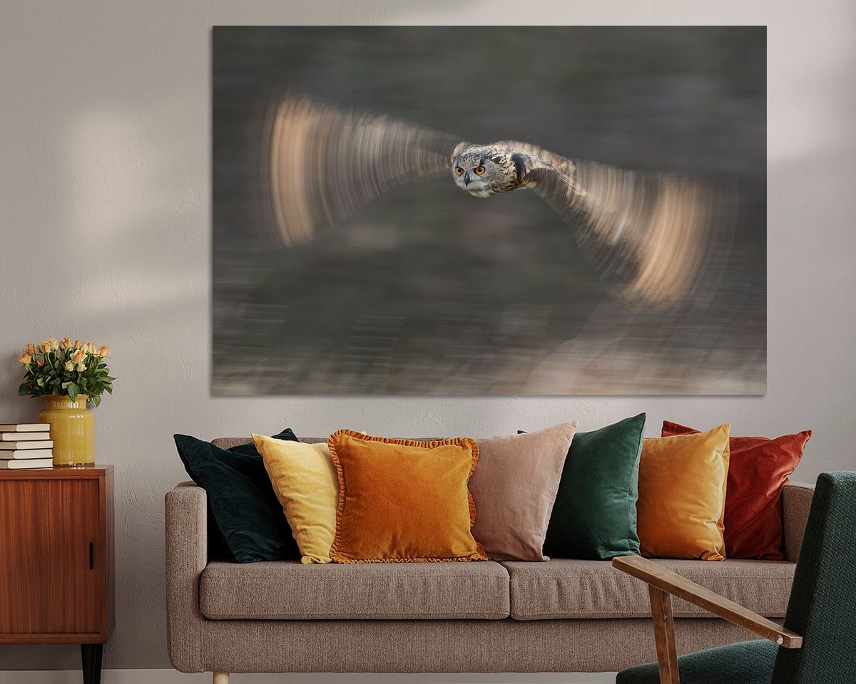Voorbeeld van het werk in een kamer