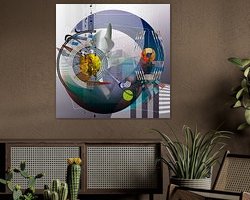 Voorbeeld van het werk in een kamer