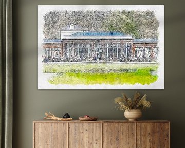 Orangerie Mattemburgh in Hoogerheide (Aquarel) van Art by Jeronimo