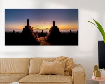 Borobudur sunrise van Lex Scholten