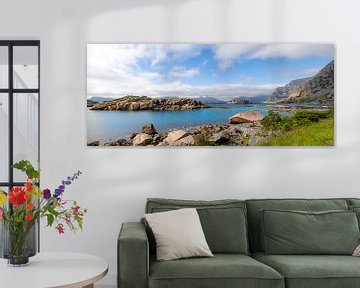 Panorama Austvagoya-eiland, Lofoten Archipel, Noorwegen van Mieneke Andeweg-van Rijn