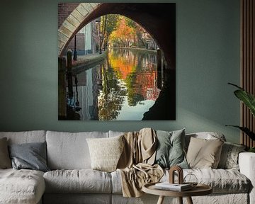 Blick auf die Twijnstraat auf der Werft in Utrecht im Herbst von De Utrechtse Grachten